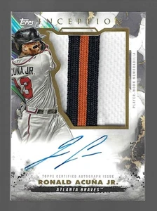 RONALD ACUNA JR. 2023 TOPPS INCEPTION JUMBO PATCH AUTO /75 ATLANTA BRAVES - Picture 1 of 2