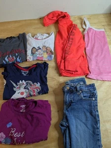 Girls Sz 5 Clothing Lot 7 Piece Set Shirts Sweater Pants Fall Summer Girly - Picture 1 of 9