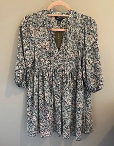 New Look Blue Floral Blouse - Picture 1 of 3