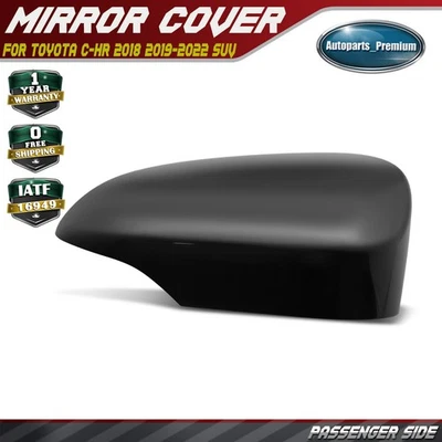 Tapa de cubierta de espejo retrovisor lateral pasajero negro liso para Toyota C-HR 2018-2022 Foto 1 de 4