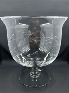 Princess House Etched Glass Trifle Bowl - Picture 1 of 3