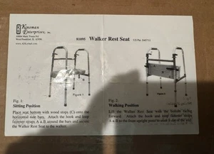 Rollator Auflage Sitz stark tragend feste Befestigung klappbar Rollator aufsteckbarer Sitz - Bild 1 von 2
