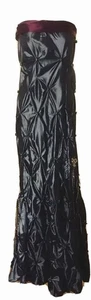 Women’s Long Ballroom Dance Dress Satin Gray Strapless Sheath Pop Corn Tucks 2-4 - Picture 1 of 10
