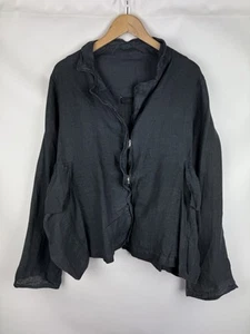 Barbara Speer Ladies Avant-garde Lagenlook Linen Cargo Pockets Jacket Size 2 - Picture 1 of 20