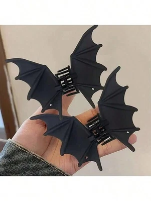 Gothic Black Bat Hair Clip – Halloween Punk Style Hair Claw Accessory - Image 1 of 4