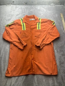 Reed FR Shirt Men's 2XL XXL Orange Button-Up Reflective Safety Workwear Hi Vis - Picture 1 of 7
