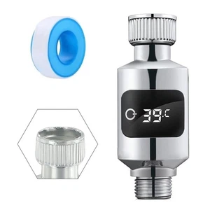 Shower Temperature Monitor With LED Battery Indicator Shower Head Thermometer - Picture 1 of 13