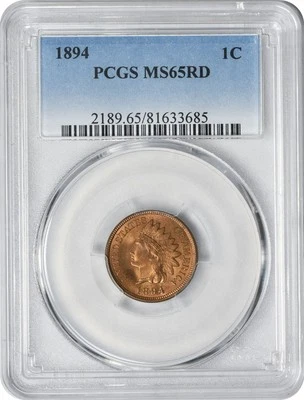 1894 Indian Cent MS65RD PCGS - Image 1 of 4