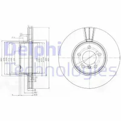2x Disco de freno ventilado BG9008C DELPHI para LAND ROVER RANGE ROVER III - Imagen 1 de 4