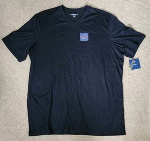 Camiseta CROFT & BARROW Easy Care Para Hombres Grande Alta XXLT Negra Acanalada Cuello en V - Imagen 1 de 6