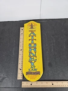 Vintage Wooden Viking Hand Made Japan Attorney Yellow Sign Stickered Grad Bar  - Picture 1 of 8