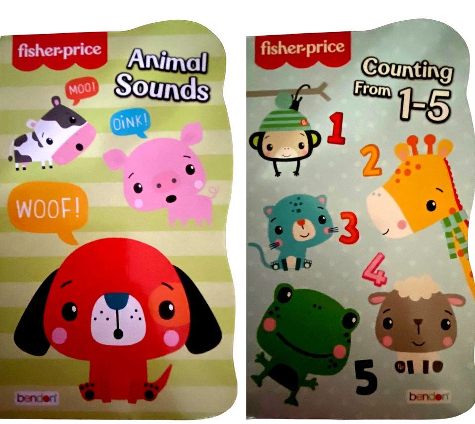 Fisher-Price Animals Sounds & Counting 1-5 Baby Board Books CHOICE-2 NEW! - Image 1 of 1