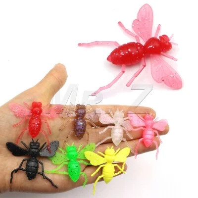 30 PCS Lifelike Bee Soft Fishing Lure Bait Swimming Bait  Fly Crappie Trout - Image 1 of 4