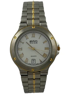 Elegante Reloj De Pulsera Para Hombre BWC Quartz Con Fecha Y Escudo, Funciona - Imagen 1 de 4