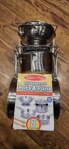 Melissa & Doug Stainless Steel Pots and Pans Pretend Play Kitchen Set for Kids - Picture 1 of 7