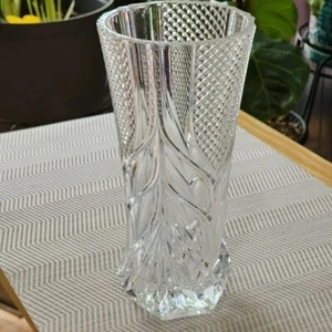 Vintage  Cristal D'Arques France Royal Pattern Lead Crystal Flower Vases 8.7in - Picture 1 of 15