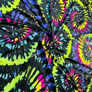 Abstract NeónDesign Print Nylon Spandex Fabric 4 Way Stretch By Yard - Picture 1 of 5