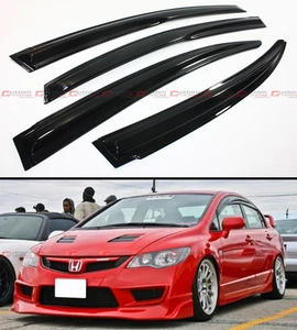 MUG STYLE JDM SMOKE WINDOW VISOR RAIN SHADE FOR 2006-2011 FA FA5 HONDA CIVIC 4D - Picture 1 of 4