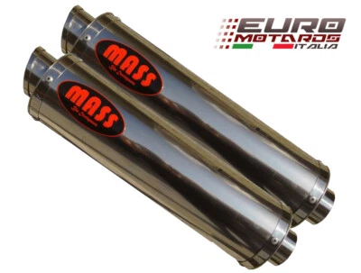 Moto Guzzi V11 Sport 1999-2005 MassMoto Exhaust Terminals GP1 Stainless Approved - Image 1 of 2