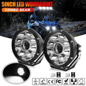5" inch Round LED Work Light Spot Pod Driving FOG for ATV UTV Polaris RZR Can am - Picture 1 of 12
