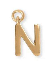 Dije del alfabeto letra N chapado en oro de 14 K - Imagen 1 de 1