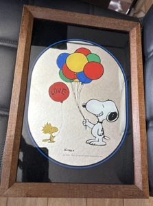 VTG Snoopy & Peanuts Mirror w/Balloons Love 1958-1965 Schulz Made in England - Picture 1 of 15
