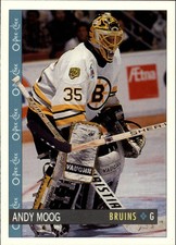 1992-93 O-Pee-Chee Boston Bruins Hockey Card #184 Andy Moog