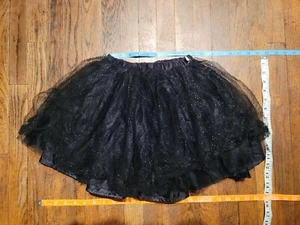 Disney Collections Black Sparkle Tutu Couture Tulle Skirt Super Fluffy Sz 7/8 - Picture 1 of 11