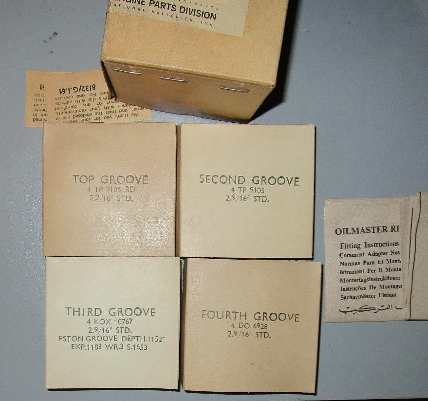 Anillo de pistón Hepolite NOS para Hillman Minx IV-VII 1950-54. Parte 1854.Talla horaria\\\ Foto 1 de 1