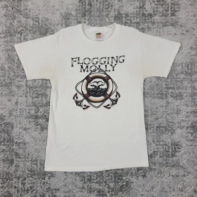 Camisa Flogging Molly Mujer Pequeña Banda Blanca Gira de Conciertos Punk Irlandesa Y2K Foto 1 de 4