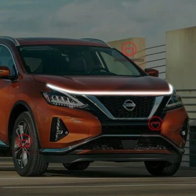 Front Grille Trim LED Hood Strip Lights DRL Decorative Lamps For   Nissan Murano - Imagem 1 de 4