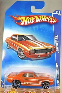 2009 Hot Wheels #77 Muscle Mania 1/10 '69 CAMARO Orange Variant w/Chrome OH5 Sp - Picture 1 of 5