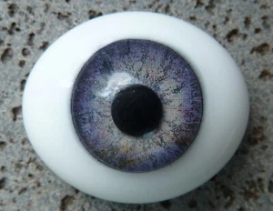 Solid Glass, Flatback Oval Paperweight Eyes - Dark Violet, 20mm - Foto 1 di 2