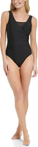 NWT Calvin Klein Women's Surplice Tummy Control One Piece Size 4-12 $80 FF325 - Picture 1 of 4