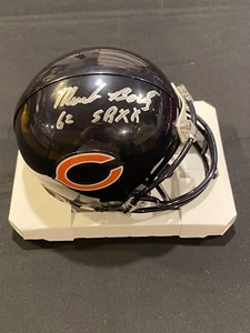 Mark Bortz Chicago Bears Super Bowl XX Champs Signed Auto Mini Helmet ~ JSA COA - Picture 1 of 5