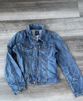 Chaqueta de Jean Gap Niños Niñas Talla XXL Ajustada Azul Denim Botón Frontal Foto 1 de 4