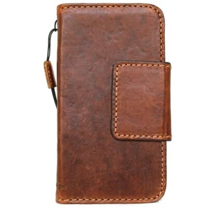 Echt Voll Leder Hülle für Apple iPhone 13 Mini Wallet Luxus Karten Cover Art - Bild 1 von 9