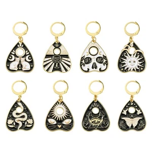 8Pcs Enamel Black Heart Locking Crochet Stitch Marker Charm Knitting Pendant DIY - Picture 1 of 7