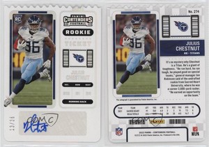 2022 Panini Contenders Ticket Stub /36 Julius Chestnut #274 Rookie Auto RC