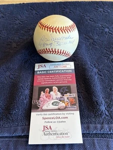 Don Newcombe Cy Young "56" NL MVP Signed ONL Baseball JSA COA Vintage - Picture 1 of 9