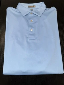 Peter Millar Sommer Komfort Poloshirt Herren groß hellblau Performance Golf - Bild 1 von 3