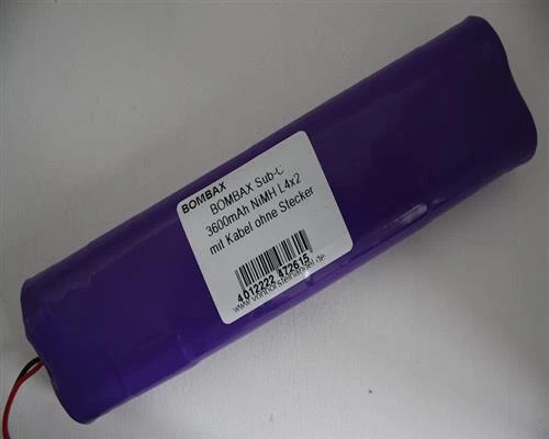 Bombax Akkupack 9,6V/3600mAh SubC, L4x2 Racing, m. Kabel o. Stecker - Bild 1 von 1