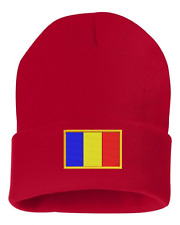 CUSTOM Embroidered ROMANIA Flag Beanie Hat shirt Patch soccer 7
