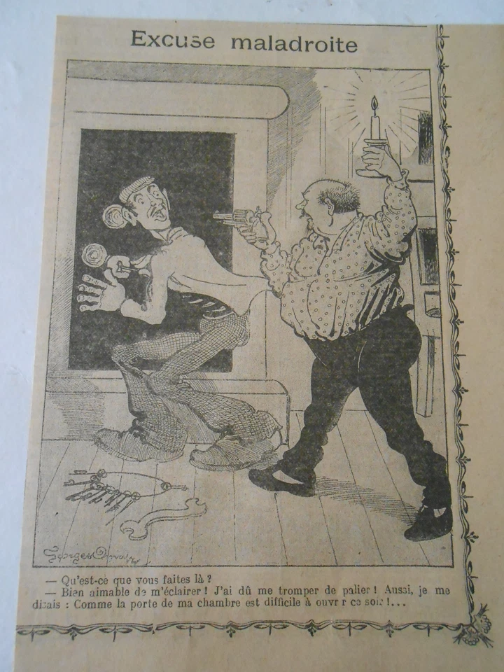 Humour Excuse Maladroite le voleur coffre Fort Image Print 1906 - Photo 1/1