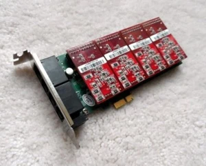 Atcom AXE400PL-04 4 Port Analog PCI-E Asterisk Low Profile Card with 0 FXS 4 FXO - Picture 1 of 2