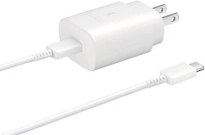 Cargador de pared súper rápido original Samsung 25W y cable USB-C Galaxy A15 5G Foto 1 de 4