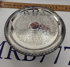 Plato elevado vintage plateado Wm Rogers de Oneida con patas de 12" ENVÍO RÁPIDO - Imagen 1 de 6