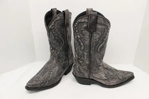 Laredo Mens size 9 Garrett Distressed snip toe mid calf leather western boots - Picture 1 of 17