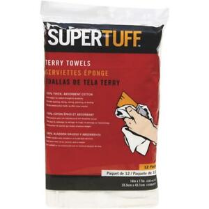 18-Trimaco SuperTuff 14 In. x 17 In. White Terry Cloth Towels (12 per Pack)