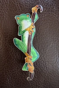 Zarah Sterlingsilber & Emaille Frosch Anstecknadel - Bild 1 von 4